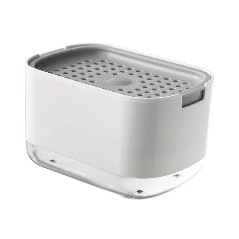 Distributeur de savon de cuisine sur comptoir, support de rangement amovible, porte-éponge pour évier, distributeur de savon de cuisine, OJ-JY8077