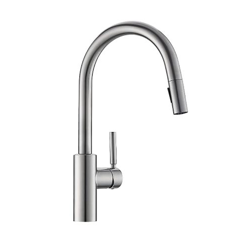 OJ-J7324H Robinet en acier inoxydable pour eau chaude et froide de style classique avec bec pivotant à 360°