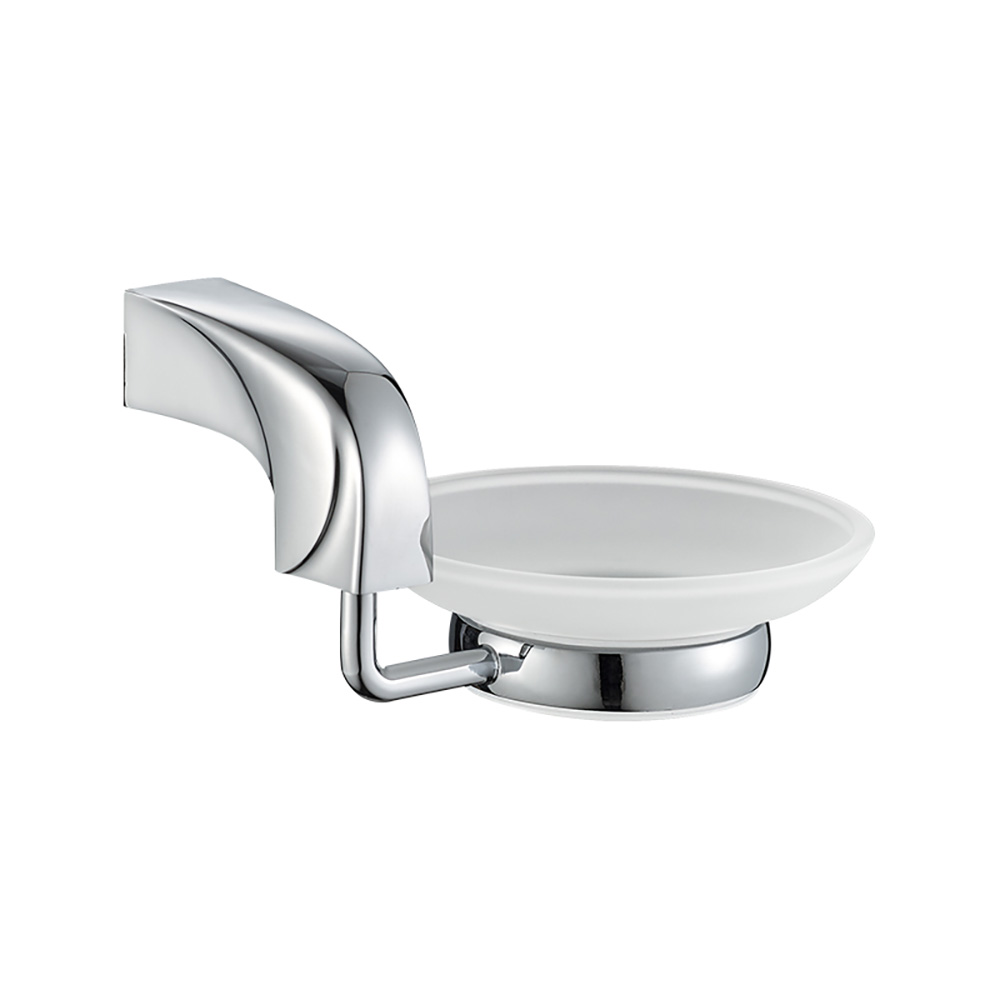 Porte-savon en verre avec support, accessoires de salle de bains en alliage de Zinc, OJ-L20508J